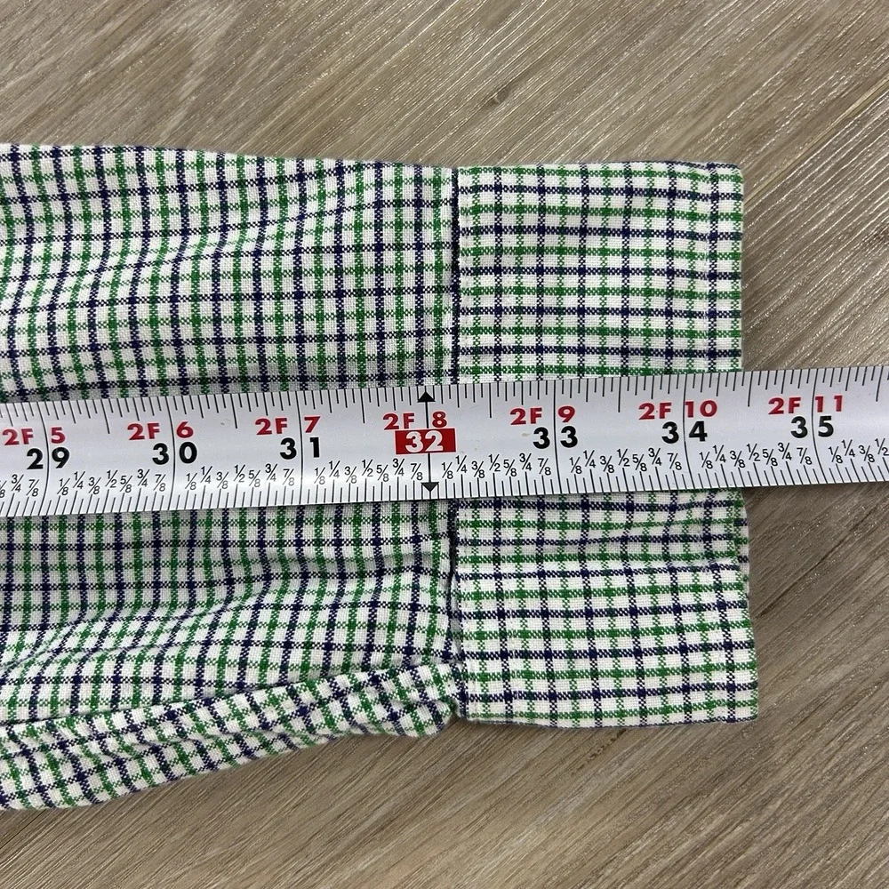 Polo Ralph Lauren Large Oxford Blue Green Plaid Button Down Flesh Pony